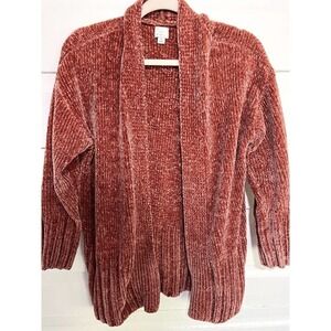 A New Day Rust Copper Orange Open Cardigan Super Soft Size Small